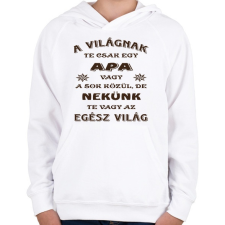 PRINTFASHION Apa - Gyerek kapucnis pulóver - Fehér gyerek pulóver, kardigán