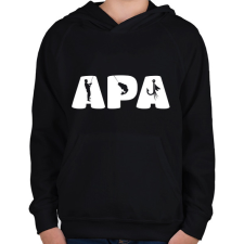 PRINTFASHION Apa horgász - Gyerek kapucnis pulóver - Fekete gyerek pulóver, kardigán