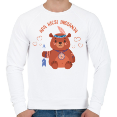 PRINTFASHION Apa kicsi indiánja - Férfi pulóver - Fehér