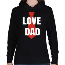 PRINTFASHION Apa love - Női kapucnis pulóver - Fekete női pulóver, kardigán