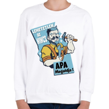 PRINTFASHION Apa megoldja - szuper apu - Gyerek pulóver - Fehér gyerek pulóver, kardigán