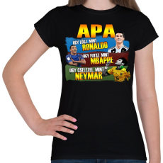 PRINTFASHION Apa mint egy focista - Női póló - Fekete