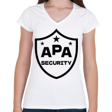PRINTFASHION Apa security fekete - Női V-nyakú póló - Fehér
