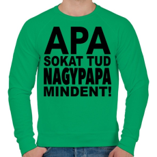 PRINTFASHION Apa sokat tud, nagypapa mindent! - Férfi pulóver - Zöld