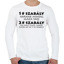 PRINTFASHION Apa szabályai - Férfi hosszú ujjú póló - Fehér férfi póló