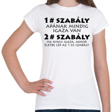 PRINTFASHION Apa szabályai - Női póló - Fehér