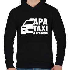 PRINTFASHION Apa taxi fehér - Férfi kapucnis pulóver - Fekete