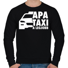 PRINTFASHION Apa taxi fehér - Férfi pulóver - Fekete
