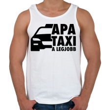 PRINTFASHION Apa taxi fekete - Férfi atléta - Fehér atléta, trikó
