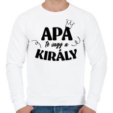 PRINTFASHION Apa te vagy a király - Férfi pulóver - Fehér