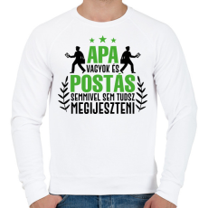 PRINTFASHION Apa vagyok és postás - Férfi pulóver - Fehér