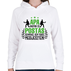 PRINTFASHION Apa vagyok és postás - Női kapucnis pulóver - Fehér