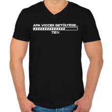 PRINTFASHION Apa viccek betöltése fehér - Férfi V-nyakú póló - Fekete