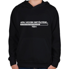 PRINTFASHION Apa viccek betöltése fehér - Gyerek kapucnis pulóver - Fekete