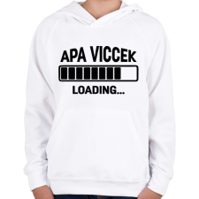 PRINTFASHION Apa viccek - loading... - Gyerek kapucnis pulóver - Fehér gyerek pulóver, kardigán