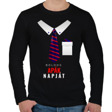 PRINTFASHION Apák napja Elegance - Férfi hosszú ujjú póló - Fekete férfi póló