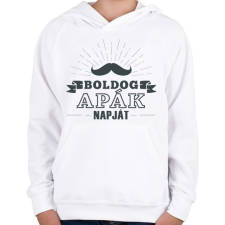 PRINTFASHION Apák napja - Gyerek kapucnis pulóver - Fehér gyerek pulóver, kardigán