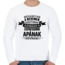 PRINTFASHION Apának hívnak - Férfi pulóver - Fehér férfi pulóver, kardigán