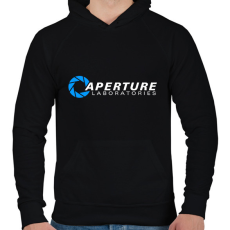 PRINTFASHION Aperture Laboratories - Férfi kapucnis pulóver - Fekete
