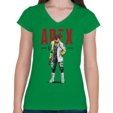 PRINTFASHION Apex Crypto - Női V-nyakú póló - Zöld női póló