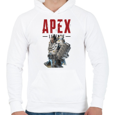 PRINTFASHION Apex Gibraltár - Férfi kapucnis pulóver - Fehér férfi pulóver, kardigán