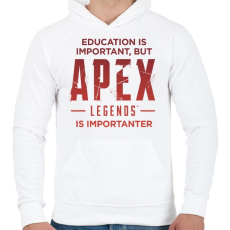 PRINTFASHION Apex Is Importanter (Red) - Férfi kapucnis pulóver - Fehér