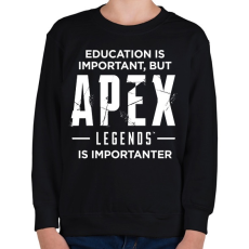 PRINTFASHION Apex Is Importanter (White) - Gyerek pulóver - Fekete