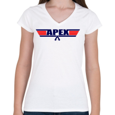 PRINTFASHION Apex Legends - TopGun logó - Női V-nyakú póló - Fehér női póló