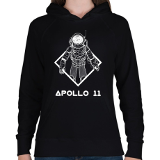 PRINTFASHION Apollo 11 - Női kapucnis pulóver - Fekete