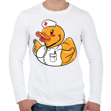 PRINTFASHION Ápoló gumikacsa - Férfi hosszú ujjú póló - Fehér férfi póló