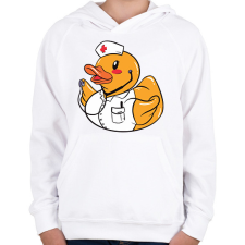 PRINTFASHION Ápoló gumikacsa - Gyerek kapucnis pulóver - Fehér gyerek pulóver, kardigán