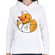 PRINTFASHION Ápoló gumikacsa - Női kapucnis pulóver - Fehér