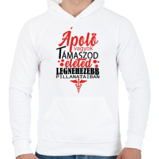 PRINTFASHION Ápoló vagyok! - Férfi kapucnis pulóver - Fehér
