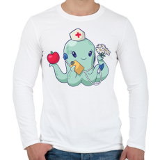 PRINTFASHION Ápolónő polip - Férfi hosszú ujjú póló - Fehér