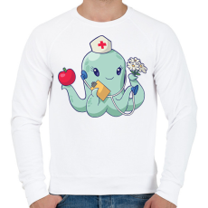 PRINTFASHION Ápolónő polip - Férfi pulóver - Fehér