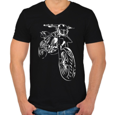 PRINTFASHION apriliasxf - Férfi V-nyakú póló - Fekete férfi póló