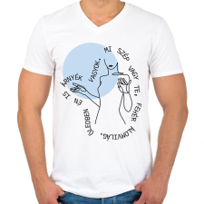 PRINTFASHION Április végén - Gárdonyi Géza - Férfi V-nyakú póló - Fehér férfi póló