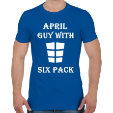 PRINTFASHION Áprilisban született kockás hasú - Férfi póló - Királykék