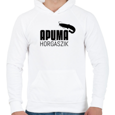 PRINTFASHION APU MA HORGÁSZIK - Férfi kapucnis pulóver - Fehér