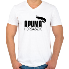 PRINTFASHION APU MA HORGÁSZIK - Férfi V-nyakú póló - Fehér