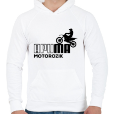 PRINTFASHION Apuma motor - Férfi kapucnis pulóver - Fehér