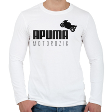 PRINTFASHION APUMA motorozik - Férfi hosszú ujjú póló - Fehér férfi póló