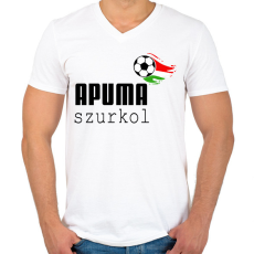 PRINTFASHION Apuma szurkol - Férfi V-nyakú póló - Fehér