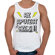 PRINTFASHION Aputest - Férfi atléta - Fehér