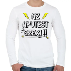 PRINTFASHION Aputest - Férfi hosszú ujjú póló - Fehér
