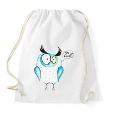 PRINTFASHION Aquarell Fura Bagoly - So What? - Sportzsák, Tornazsák - Fehér tornazsák