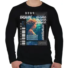 PRINTFASHION Aquarius - Streetwear style  - Férfi hosszú ujjú póló - Fekete férfi póló
