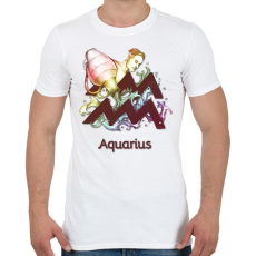 PRINTFASHION Aquarius színes - Férfi póló - Fehér