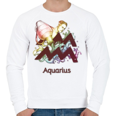 PRINTFASHION Aquarius színes - Férfi pulóver - Fehér