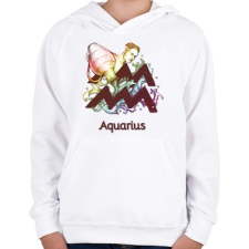PRINTFASHION Aquarius színes - Gyerek kapucnis pulóver - Fehér gyerek pulóver, kardigán